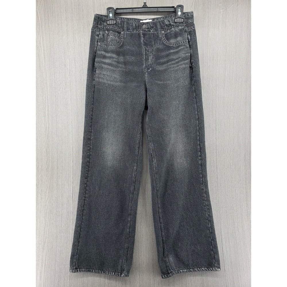 Rag & Bone Miramar Wide Leg High Rise Denim Look Black Sweatpants Womens M